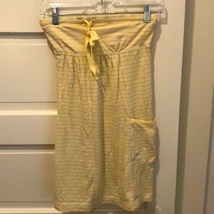 Abercrombie yellow stripe strapless jersey dress